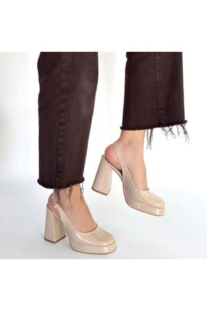Zuda Bej Rugan Platform Topuk Ayakkabı