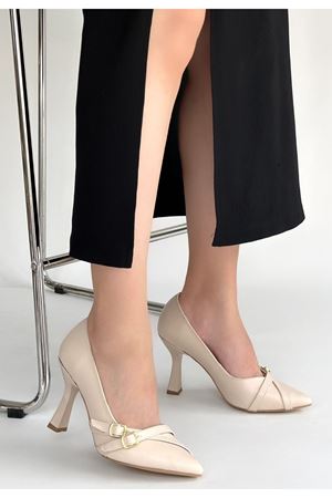 Wenda Bej Cilt Topuklu Ayakkabı