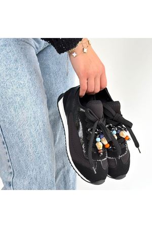 Riaf Siyah Cilt Bağcıklı Spor Ayakkabı