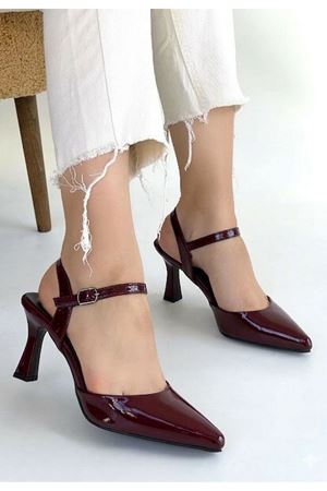 Suden Bordo Rugan Topuklu Ayakkabı