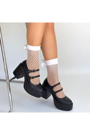 Jarlo Siyah Cilt Dolgu Topuk Ayakkabı