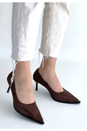 Gute Kahverengi Süet Topuklu Ayakkabı