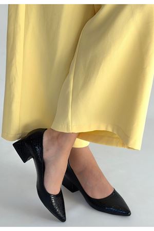 Meort Siyah Rugan Topuklu Ayakkabı