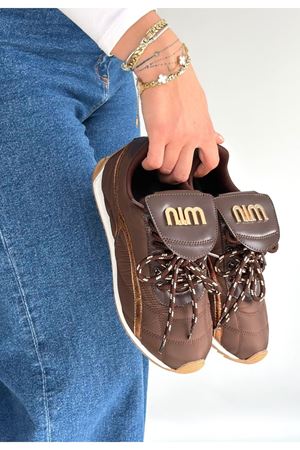 Dissa Kahverengi Cilt Bağcıklı Paraşüt Detaylı Spor Ayakkabı