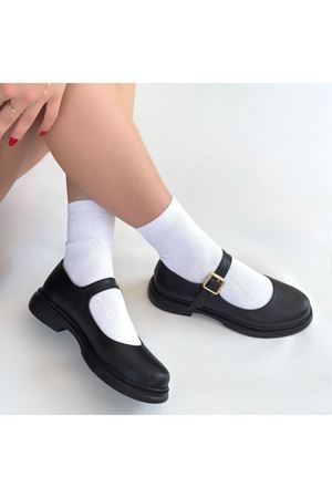 Yokox Siyah Cilt Oxford Ayakkabı