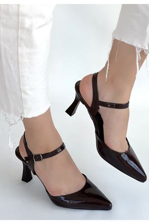 Suden Kahverengi Rugan Topuklu Ayakkabı