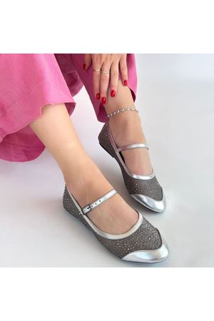 Toyan Gümüş Cilt Babet Ayakkabı