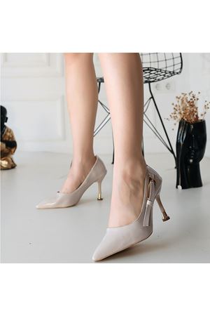 Lesia Bej Rugan Topuklu Ayakkabı