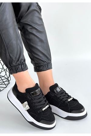 Ceans Siyah Süet Bağcıklı Spor Ayakkabı