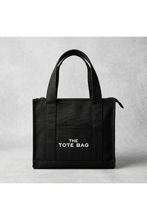 Siyah Kanvas Yumuşak Kol Çantası The Tote Bag