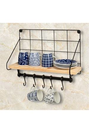 Metal Askılıklı Kahve Köşesi Rafı