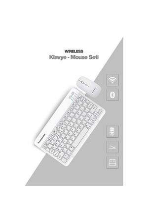Beyaz Kablosuz Klavye Ve Mouse Seti