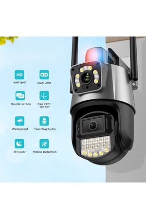 Çakarlı Çift Lensli Dış Mekan Güvenlik Kamerası
