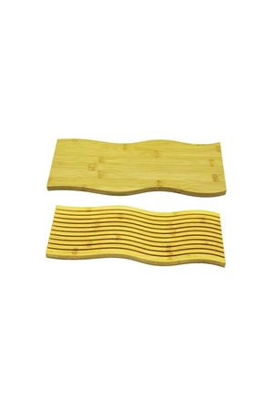 Dalgalı Çift Taraf Tasarımlı Ahşap Sunum Tepsisi