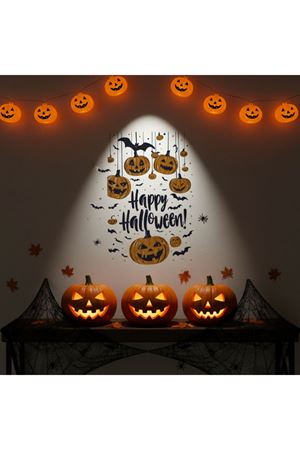 Halloween Temalı Balkabaklı Duvar Sticker Seti