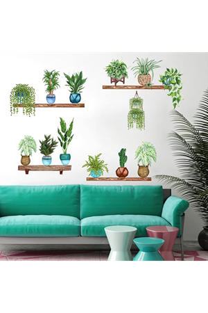 Tropikal Bitkiler Duvar Stickerı Model B