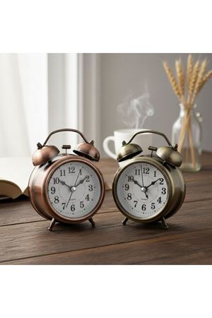 Yuvarlak Eskitme Metal Çalar Saat