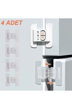 4 Adet Buzdolabı Çekmece ve Dolap Kapağı Çocuk Kilidi