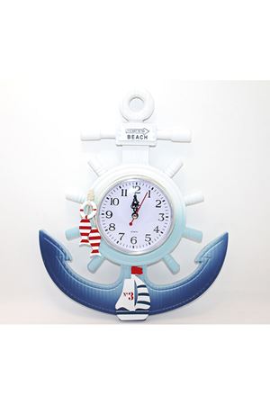 Ahşap Marin Dümenli Ve Çapa Tasarımı Saat Model 1