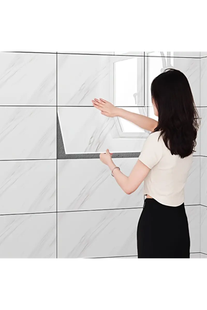 Beyaz Mermer Desenli Alüminyum Plastik Duvar Stickerı