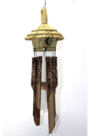 Hasır Kuş Yuvalı Bambu Çan 50 cm