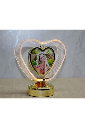 Kişiye Özel Fotoğraf Alanlı Kalpli Led Çerçeve Model 1