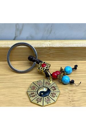 Metal Renkli Yin Yang Anahtarlık