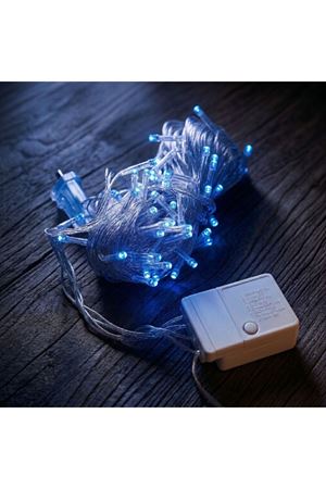 10m 100 Led Damla Uçlu Mavi Işık Şeffaf Kablo