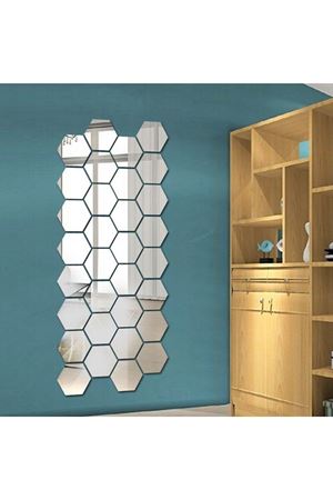 Yapışkanlı Akrilik Gümüş Ayna Seti 12 Adet