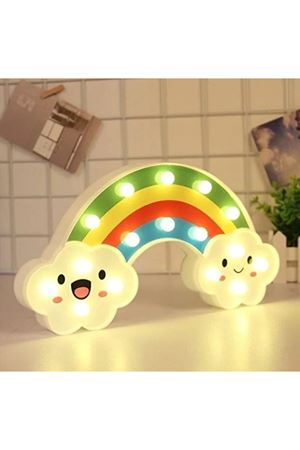 Gülen Bulutlu Gökkuşağı LED Gece Lambası