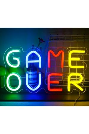 GAME OVER Tasarımlı Neon Led