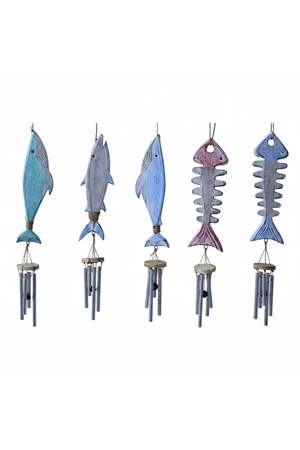 Ahşap Balıklı Metal Çan