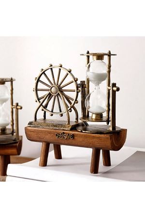 Dekoratif Dönme Dolap Biblolu Kum Saati