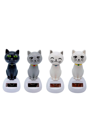 Güneş Enerjili Sallanan Kedi Figürü