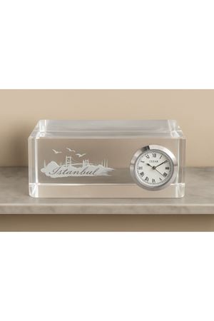 İstanbul Tasarımlı Kristal Saatli Biblo