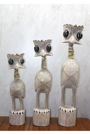 Ahşap 3'lü Deve Kuşu Seti 90 Cm