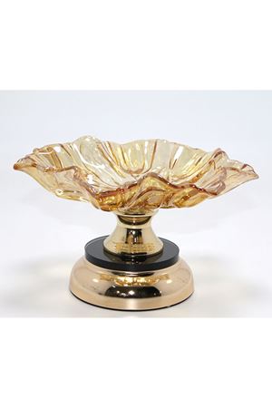Gold Detaylı Ayaklı Dekoratif Cam Sunumluk