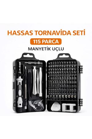 115 Parça Manyetik Uçlu Hassas Tornavida Seti