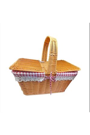Kapaklı Hasır Piknik Sepeti