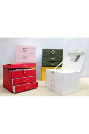 17x20 cm Deri Kaplamalı Makyaj Ve Takı Kutusu