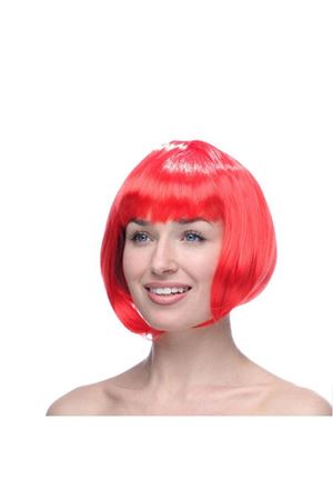 Kırmızı Kısa Küt Peruk Saç