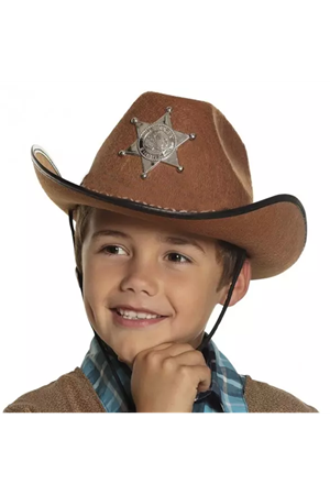 Çocuk Kovboy Şapkası Kahverengi
