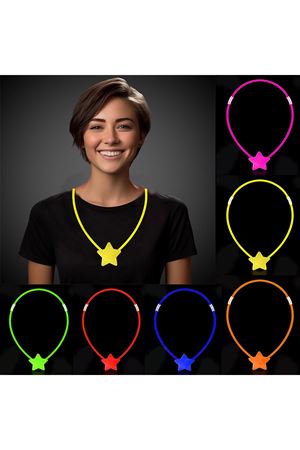 Karanlıkta Yanan Glow Stick Yıldız Kolye - 6 Adet