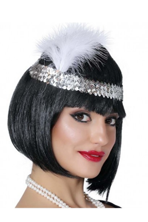 Gümüş Renk Çarliston Saç Bandı