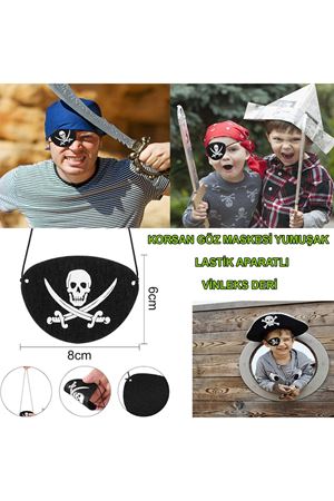 Vinleks Deri Korsan Göz Bandı Lastikli