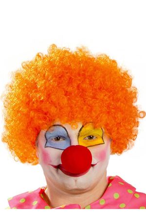 Turuncu Renk Kıvırcık Afro Palyaço Seti