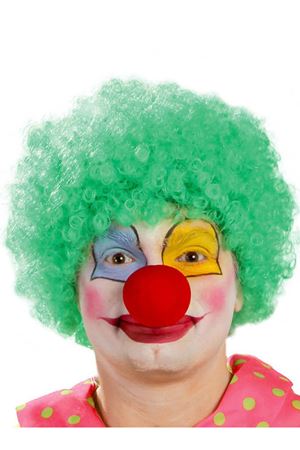 Yeşil Renk Kıvırcık Afro Palyaço Seti