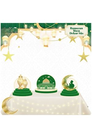 Masa Üstü 3'lü Ramazan Süsü Yeşil