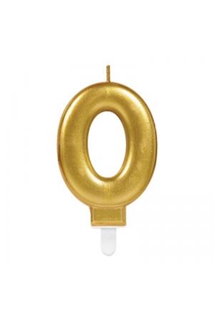 0 Rakamı Mum Gold Renk