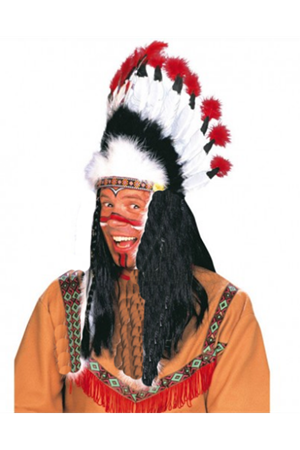 Kızılderili Başlığı Şapkası kırmızı beyaz